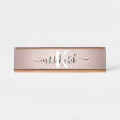 Rose Gold Foil Teacher Schreibtisch Namensschild (Vorderseite )