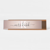 Rose Gold Foil Teacher Schreibtisch Namensschild (Vorderseite )