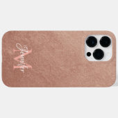 Rose Gold Foil Textur Foto Monogram Case-Mate iPhone Hülle (Rückseite (Horizontal))