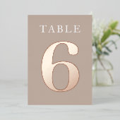 Rose Gold Foil Tischnummer (Stehend vorne)