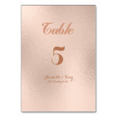 Rose Gold Foil Tischnummern (Vorderseite)