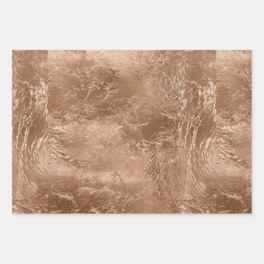 Rose Gold Foil und Glitzer Muster Geschenkpapier Set (Vorderseite 3)