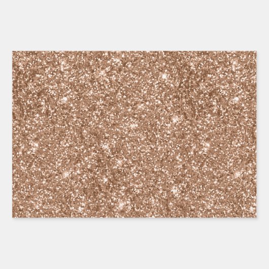 Rose Gold Foil und Glitzer Muster Geschenkpapier Set (Vorderseite)