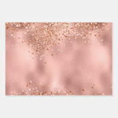 Rose Gold Foil und Glitzer Muster Geschenkpapier Set (Vorderseite 2)