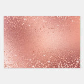 Rose Gold Foil und Glitzer Muster Geschenkpapier Set (Vorderseite)