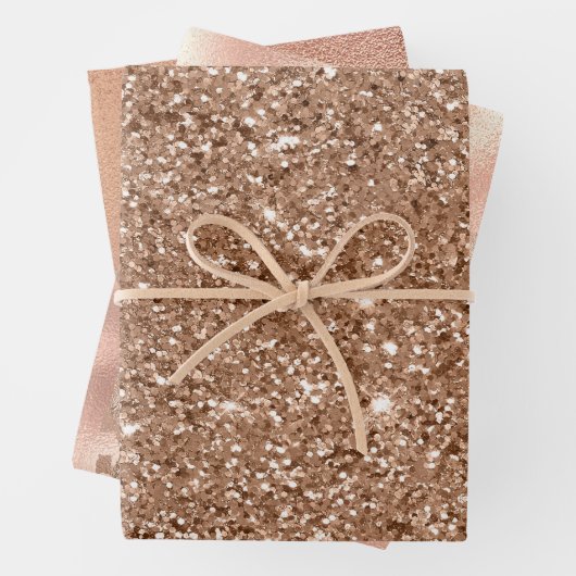Rose Gold Foil und Glitzer Musterpapier Geschenkpapier Set (Beispiel)