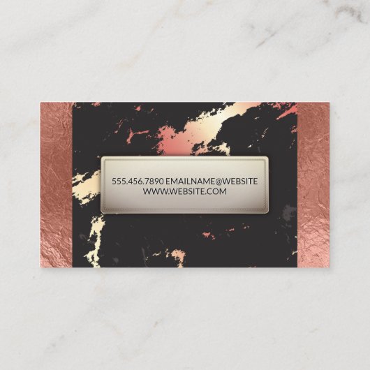Rose Gold Foil und Marmormuster Visitenkarte (Rückseite)