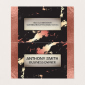 Rose Gold Foil und Marmormuster Visitenkarten (Außenseite Aufgefaltet)