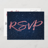 Rose Gold Foil und Navy Blue UAWG Wedding Einladungspostkarte (Vorne/Hinten)