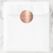 Rose Gold Foil Vielen Dank für Ihre Hochzeit Runder Aufkleber (Tasche)