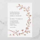 Rose Gold Foil Vine Scroll Hochzeit Einladung, Folieneinladung (Vorderseite)