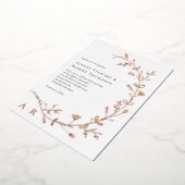 Rose Gold Foil Vine Scroll Hochzeit Einladung, Folieneinladung (Gedreht)