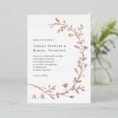Rose Gold Foil Vine Scroll Hochzeit Einladung, Folieneinladung (Stehend vorne)