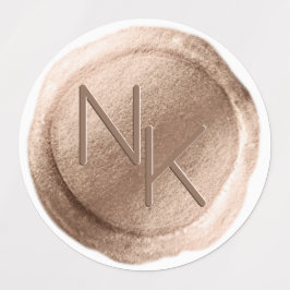 Rose Gold Foil Wax Siegel Initials Wedding Monogra Etiketten