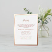 Rose Gold Foil Wedding Card Folie Einladungspostkarte (Stehend vorne)