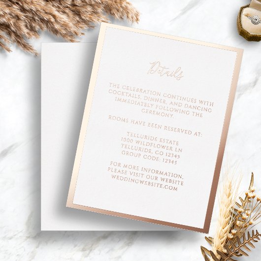 Rose Gold Foil Wedding Card Folie Einladungspostkarte