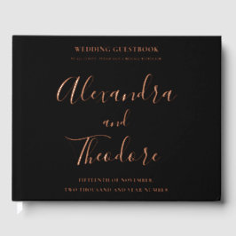 Rose Gold Foil Wedding Gästebuch Personalisiert