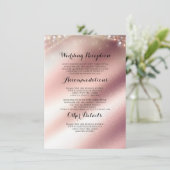 Rose Gold Foil Wedding Information Guest Begleitkarte (Stehend Vorderseite)
