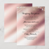 Rose Gold Foil Wedding Information Guest Begleitkarte (Vorne/Hinten)