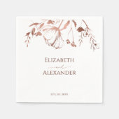 Rose Gold Foil Wildblume Frühjahrssonne Serviette (Vorderseite)