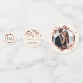 Rose Gold Foil Wildblume Spring Monogram Wedding Konfetti (Vorderseiten)