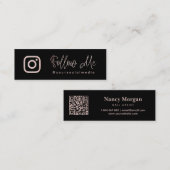 Rose Gold folgen QR-Code der Social Media Mini Visitenkarte (Vorne/Hinten)