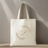 Rose Gold Foliage Monogramm Tragetasche