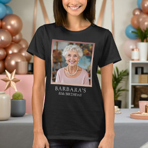 Rose Gold Folie 80. Geburtstagsfoto Schwarz T-Shirt