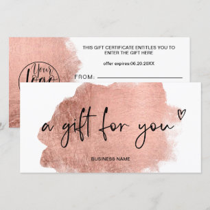 Rose Gold-Folie Herzlogogeschenk