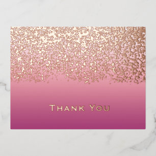 Rose Gold Folie Hochzeit Danke  Folien Feiertagspostkarte