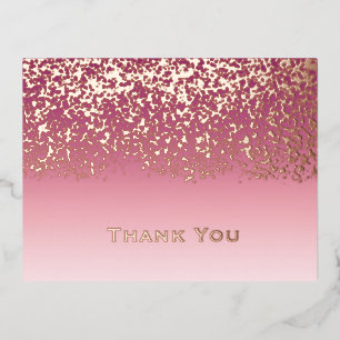 Rose Gold Folie Hochzeit Danke  Folien Feiertagspostkarte