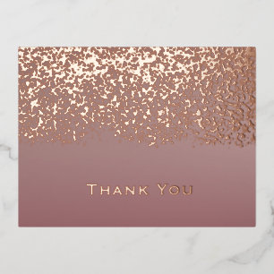 Rose Gold Folie Hochzeit Danke  Folien Feiertagspostkarte