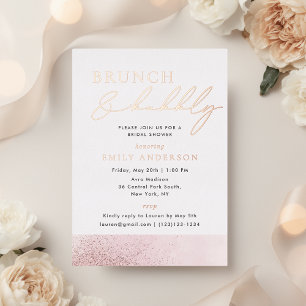 Rose Gold Folie Junggesellinnen-Abschiedsbrunch un Folieneinladung