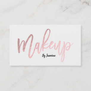 Rose Gold Folie Make-up Moderne Schrift Pinselstri Visitenkarte