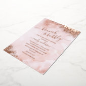 ROSE GOLD FOLIE Rosa Pfirsichfarben Brunch und Bub Folieneinladung (Gedreht)