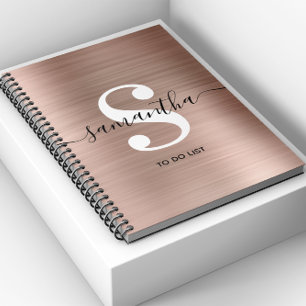 Rose Gold Folie Signatur Monogramm Kleine Aufgaben Notizblock