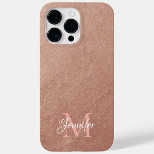 Rose-Gold-Folie-Textur Foto-Monogramm Case-Mate iPhone 14 Pro Max Hülle