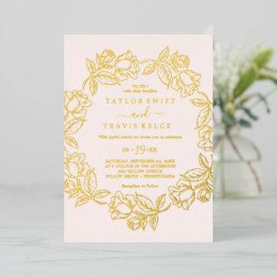 Rose Gold Folien Rouge Florale Hochzeit Folieneinladung