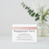 Rose Gold Foods Stripes Engagement Party Ticket (Stehend Vorderseite)