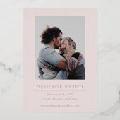 Rose Gold Forever Valentines Foto Save the Date Folieneinladung (Rückseite)