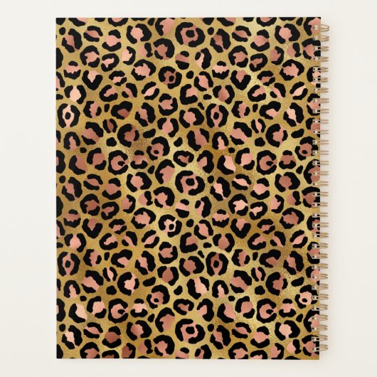 Rose Gold Fossil Leopard Pinselstrich Planer (Rückseite)