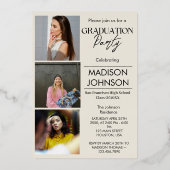 Rose Gold Fossil Modernes Foto für Minimalistische Folieneinladung (Rückseite)