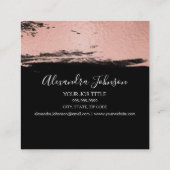 Rose Gold Fossil Pinselstrich Pinselstrich Quadratische Visitenkarte (Rückseite)