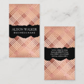 Rose Gold Fossil und Linien | Torn Texture Visitenkarte (Vorne/Hinten)