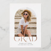 Rose Gold Fossil Weiß Moderner Minimalistischer Ab Folieneinladung (Vorderseite)