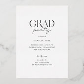 Rose Gold Fossil Weiß Moderner Minimalistischer Ab Folieneinladung (Rückseite)