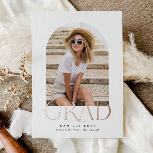 Rose Gold Fossil Weiß Moderner Minimalistischer Ab Folieneinladung