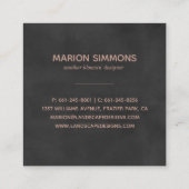 Rose Gold Fossilienmuseum Koi Quadratische Visitenkarte (Rückseite)