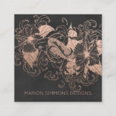 Rose Gold Fossilienmuseum Koi Quadratische Visitenkarte (Vorderseite)