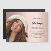 Rose Gold Foto Arch Geburtstag Magneteinladung (Vorne/Hinten)
